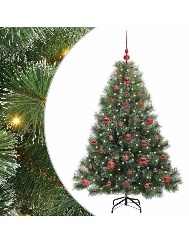 Albero di Natale artificiale con 150 LED Verde 120 cm PE e PVC