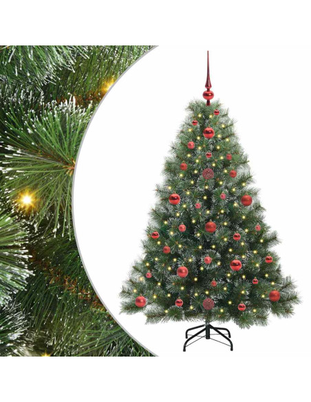 Albero di Natale artificiale con 150 LED Verde 120 cm PE e PVC