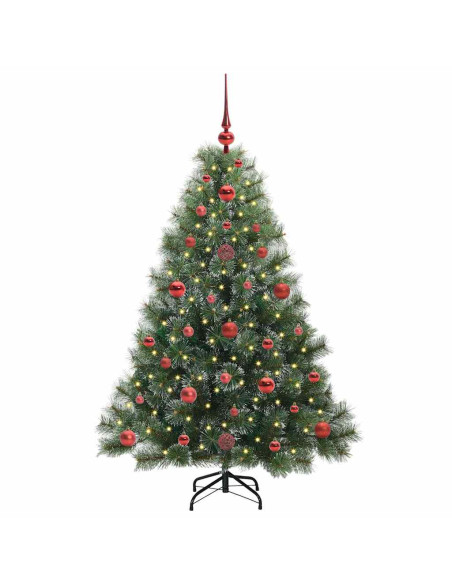 Albero di Natale artificiale con 150 LED Verde 120 cm PE e PVC