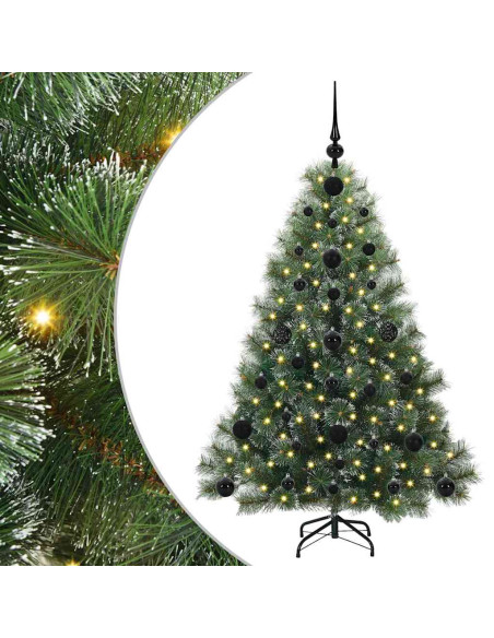 Albero di Natale artificiale con 150 LED Verde 120 cm PE e PVC