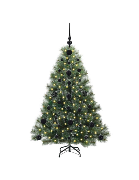 Albero di Natale artificiale con 150 LED Verde 120 cm PE e PVC