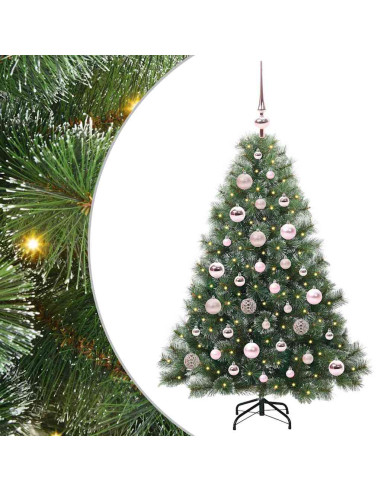 Albero di Natale artificiale con 150 LED Verde 120 cm PE e PVC