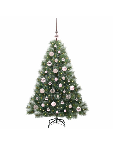 Albero di Natale artificiale con 150 LED Verde 120 cm PE e PVC
