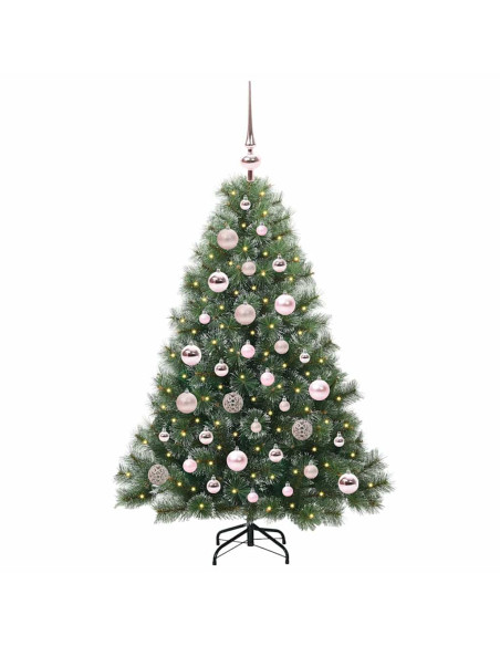 Albero di Natale artificiale con 150 LED Verde 120 cm PE e PVC