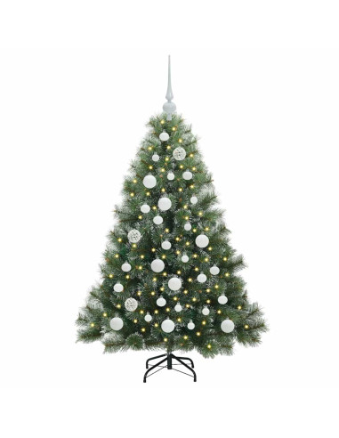 Albero di Natale artificiale con 150 LED Verde 120 cm PE e PVC