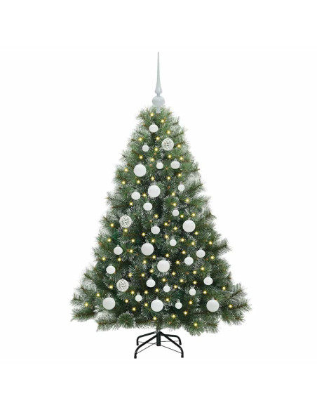 Albero di Natale artificiale con 150 LED Verde 120 cm PE e PVC