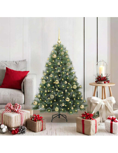 Albero di Natale artificiale con 150 LED Verde 120 cm PE e PVC