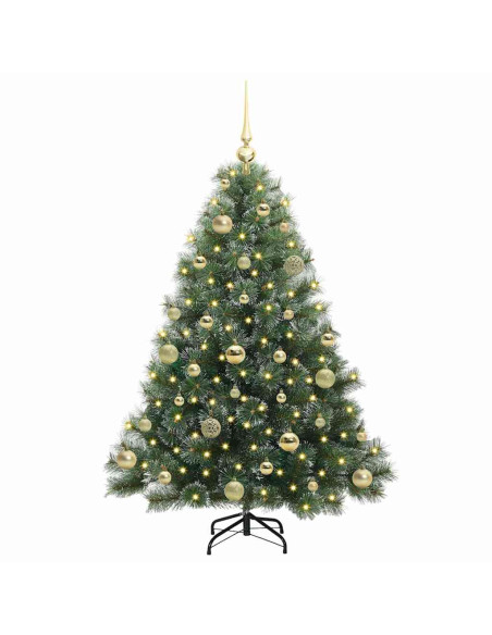Albero di Natale artificiale con 150 LED Verde 120 cm PE e PVC