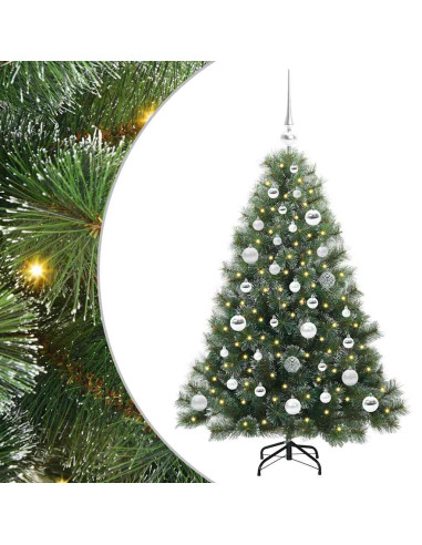 Albero di Natale artificiale con 150 LED Verde 120 cm PE e PVC