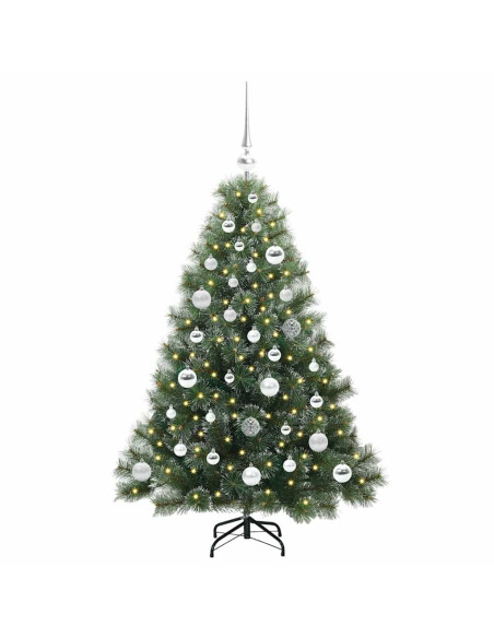 Albero di Natale artificiale con 150 LED Verde 120 cm PE e PVC