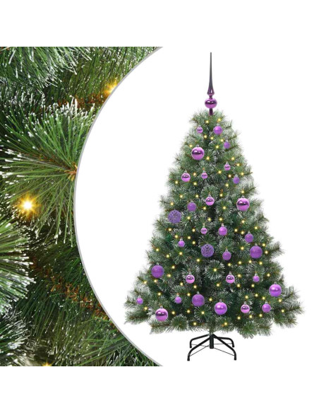 Albero di Natale artificiale con 150 LED Verde 120 cm PE e PVC