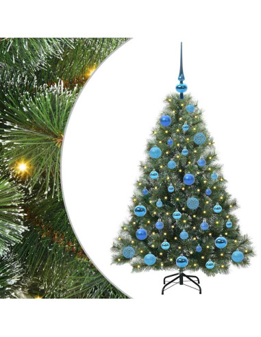 Albero di Natale artificiale con 150 LED Verde 120 cm PE e PVC