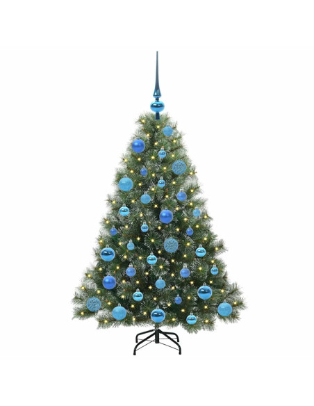 Albero di Natale artificiale con 150 LED Verde 120 cm PE e PVC