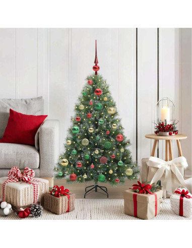 Albero di Natale artificiale con 150 LED Verde 120 cm PE e PVC