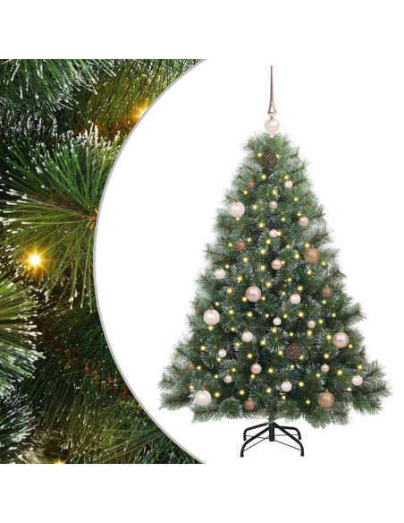 Albero di Natale artificiale con 150 LED Verde 150 cm PE e PVC