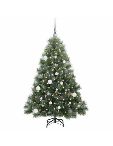 Albero di Natale artificiale con 150 LED Verde 150 cm PE e PVC
