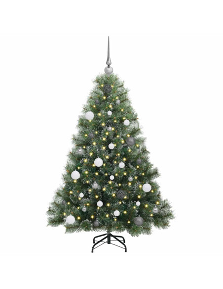 Albero di Natale artificiale con 150 LED Verde 150 cm PE e PVC