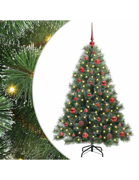 Albero di Natale artificiale con 150 LED Verde 150 cm PE e PVC