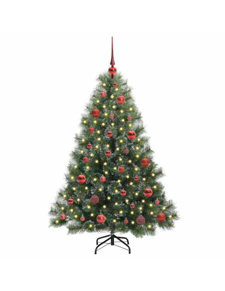 Albero di Natale artificiale con 150 LED Verde 150 cm PE e PVC