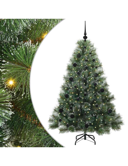Albero di Natale artificiale con 150 LED Verde 150 cm PE e PVC