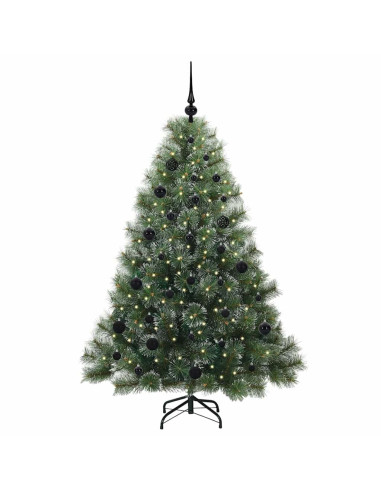 Albero di Natale artificiale con 150 LED Verde 150 cm PE e PVC