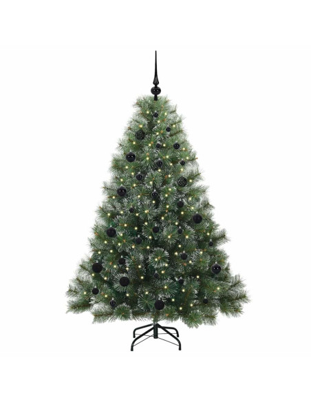 Albero di Natale artificiale con 150 LED Verde 150 cm PE e PVC