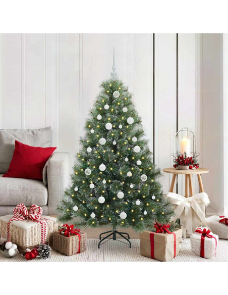 Albero di Natale artificiale con 150 LED Verde 150 cm PE e PVC