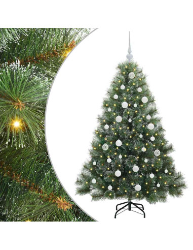 Albero di Natale artificiale con 150 LED Verde 150 cm PE e PVC