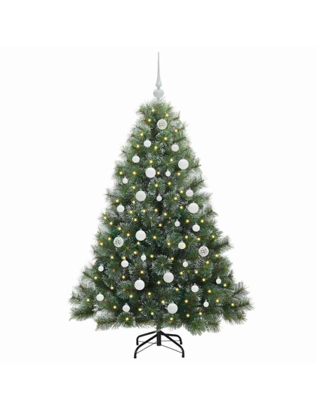 Albero di Natale artificiale con 150 LED Verde 150 cm PE e PVC