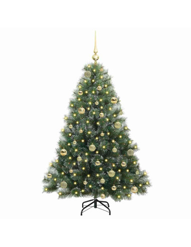Albero di Natale artificiale con 150 LED Verde 150 cm PE e PVC