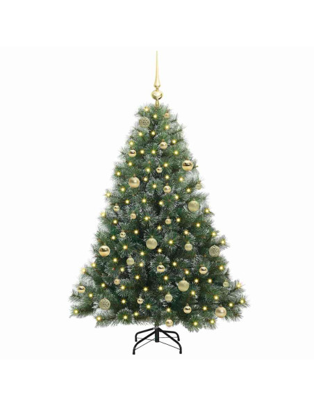 Albero di Natale artificiale con 150 LED Verde 150 cm PE e PVC