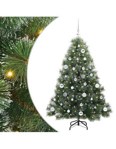 Albero di Natale artificiale con 150 LED Verde 150 cm PE e PVC