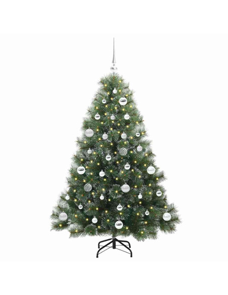 Albero di Natale artificiale con 150 LED Verde 150 cm PE e PVC