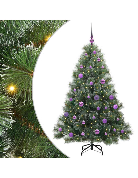 Albero di Natale artificiale con 150 LED Verde 150 cm PE e PVC