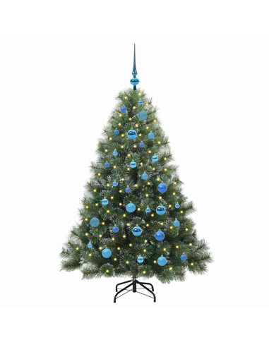 Albero di Natale artificiale con 150 LED Verde 150 cm PE e PVC