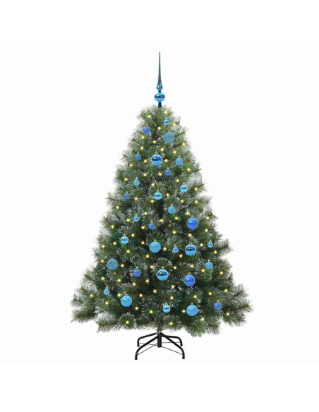 Albero di Natale artificiale con 150 LED Verde 150 cm PE e PVC