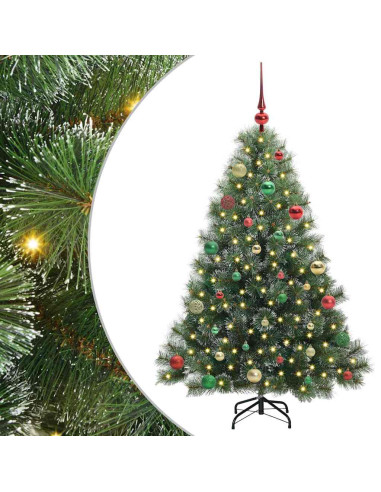 Albero di Natale artificiale con 150 LED Verde 150 cm PE e PVC