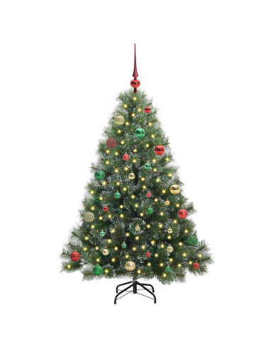 Albero di Natale artificiale con 150 LED Verde 150 cm PE e PVC