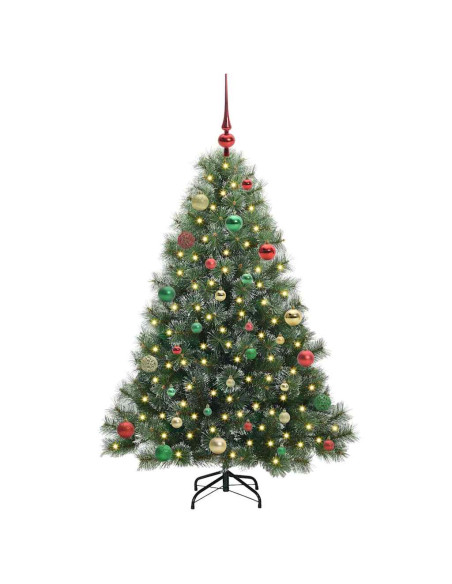 Albero di Natale artificiale con 150 LED Verde 150 cm PE e PVC