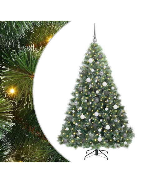 Albero di Natale artificiale con 300 LED Verde 180 cm PE e PVC