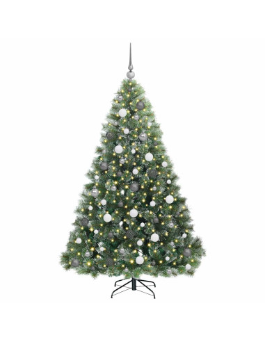 Albero di Natale artificiale con 300 LED Verde 180 cm PE e PVC