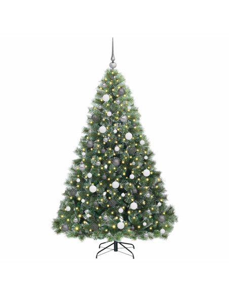 Albero di Natale artificiale con 300 LED Verde 180 cm PE e PVC