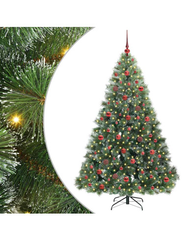 Albero di Natale artificiale con 300 LED Verde 180 cm PE e PVC