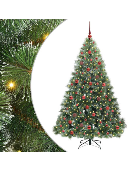 Albero di Natale artificiale con 300 LED Verde 180 cm PE e PVC
