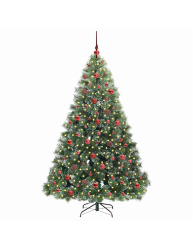 Albero di Natale artificiale con 300 LED Verde 180 cm PE e PVC