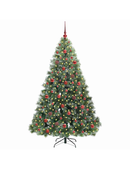 Albero di Natale artificiale con 300 LED Verde 180 cm PE e PVC