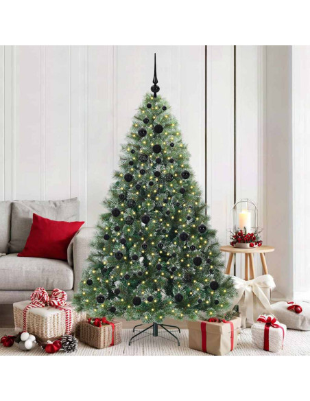 Albero di Natale artificiale con 300 LED Verde 180 cm PE e PVC