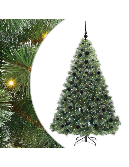 Albero di Natale artificiale con 300 LED Verde 180 cm PE e PVC