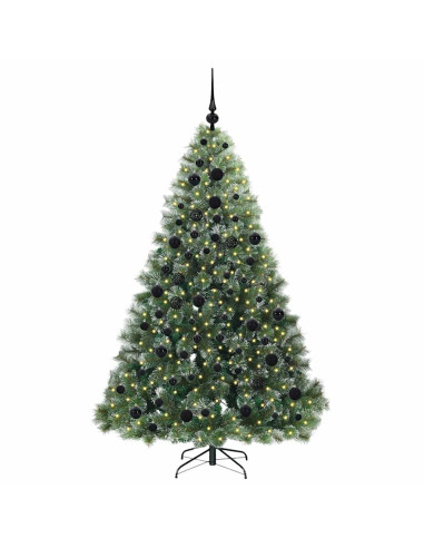 Albero di Natale artificiale con 300 LED Verde 180 cm PE e PVC