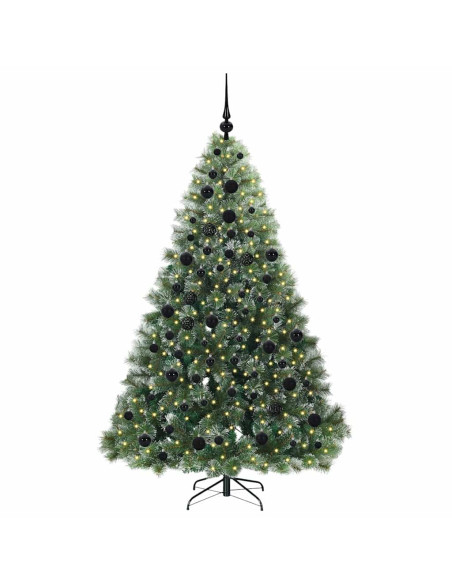 Albero di Natale artificiale con 300 LED Verde 180 cm PE e PVC